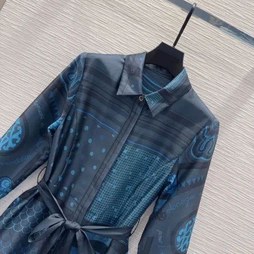 Replica Hermes Dresses Long Sleeved For Women #1440209 $88.00 USD for Wholesale