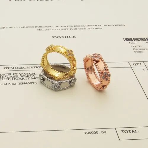 Replica Van Cleef & Arpels Rings In Rose Gold For Women #1440686 $25.00 USD for Wholesale