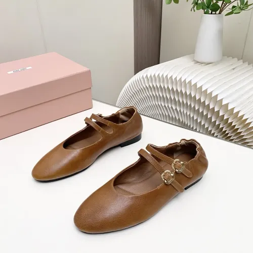 Wholesale MIU MIU Flat Shoes For Women #1441281 $102.00 USD, Wholesale Quality Replica MIU MIU Flat Shoes