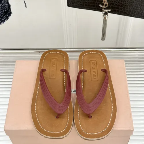 Replica MIU MIU Slippers For Women #1441878 $82.00 USD for Wholesale