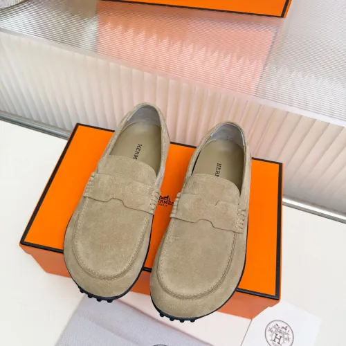 Replica Hermes Leather Shoes For Women #1442497 $85.00 USD for Wholesale