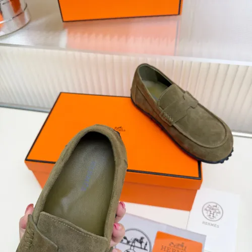 Replica Hermes Leather Shoes For Women #1442504 $85.00 USD for Wholesale