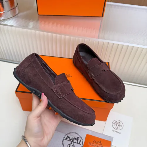 Replica Hermes Leather Shoes For Women #1442505 $85.00 USD for Wholesale