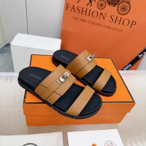Replica Hermes Slippers For Men #1442799 $88.00 USD for Wholesale