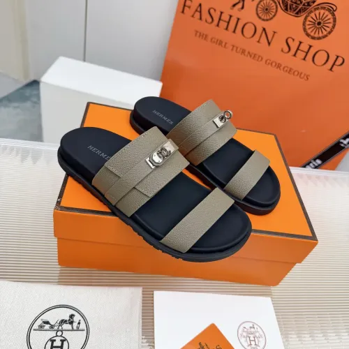 Replica Hermes Slippers For Men #1442805 $88.00 USD for Wholesale