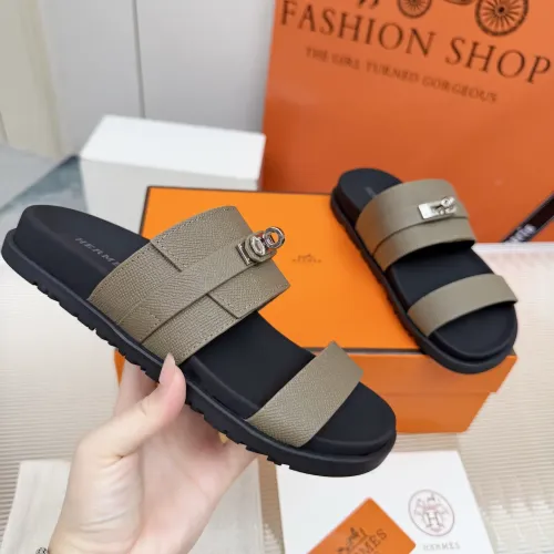 Replica Hermes Slippers For Men #1442805 $88.00 USD for Wholesale