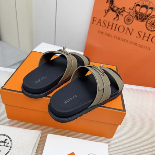 Replica Hermes Slippers For Men #1442805 $88.00 USD for Wholesale