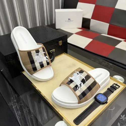 Wholesale Burberry Slippers For Men #1442841 $60.00 USD, Wholesale Quality Replica Burberry Slippers
