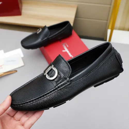Replica Salvatore Ferragamo Leather Shoes For Men #1442977 $82.00 USD for Wholesale