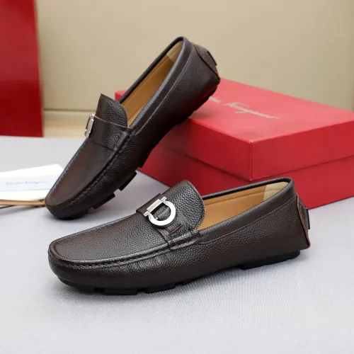 Replica Salvatore Ferragamo Leather Shoes For Men #1442978 $82.00 USD for Wholesale
