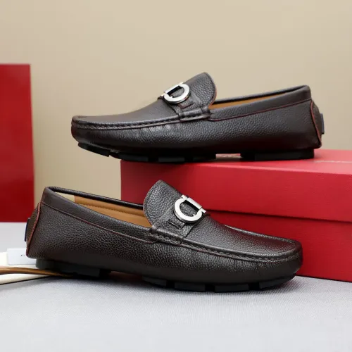 Replica Salvatore Ferragamo Leather Shoes For Men #1442978 $82.00 USD for Wholesale