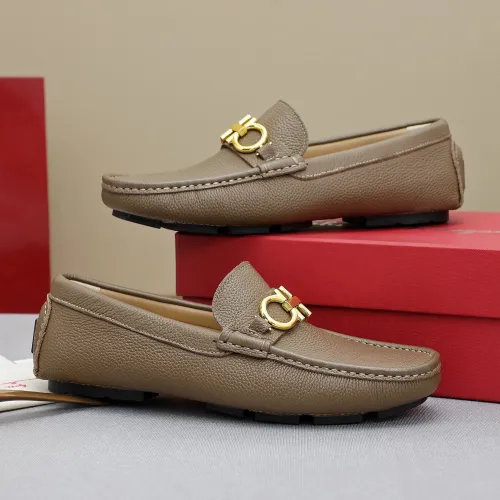 Replica Salvatore Ferragamo Leather Shoes For Men #1442979 $82.00 USD for Wholesale