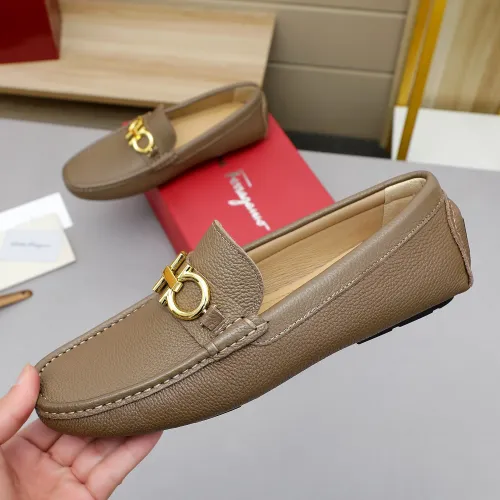 Replica Salvatore Ferragamo Leather Shoes For Men #1442979 $82.00 USD for Wholesale