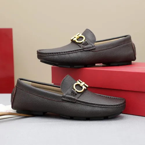 Replica Salvatore Ferragamo Leather Shoes For Men #1442980 $82.00 USD for Wholesale