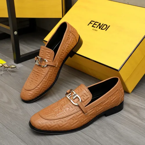 Wholesale Fendi Leather Shoes For Men #1443029 $122.00 USD, Wholesale Quality Replica Fendi Leather Shoes