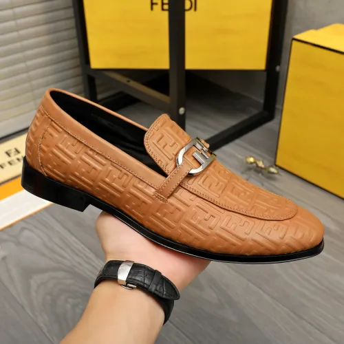 Replica Fendi Leather Shoes For Men #1443029 $122.00 USD for Wholesale