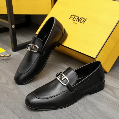 Wholesale Fendi Leather Shoes For Men #1443072 $122.00 USD, Wholesale Quality Replica Fendi Leather Shoes