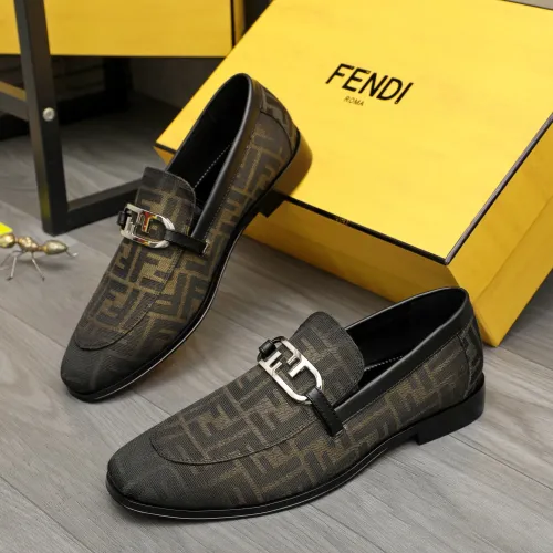 Wholesale Fendi Leather Shoes For Men #1443073 $122.00 USD, Wholesale Quality Replica Fendi Leather Shoes