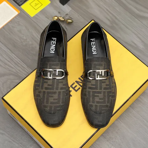 Replica Fendi Leather Shoes For Men #1443073 $122.00 USD for Wholesale