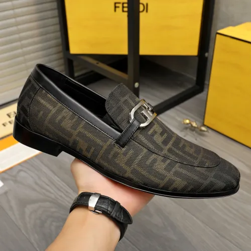 Replica Fendi Leather Shoes For Men #1443073 $122.00 USD for Wholesale