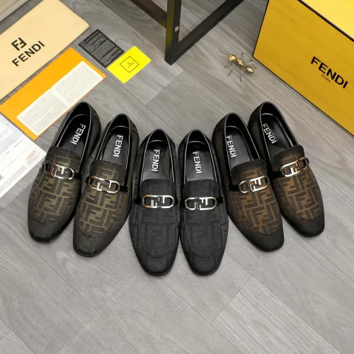 Replica Fendi Leather Shoes For Men #1443073 $122.00 USD for Wholesale