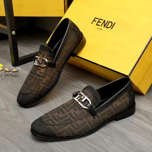 Wholesale Fendi Leather Shoes For Men #1443074 $122.00 USD, Wholesale Quality Replica Fendi Leather Shoes