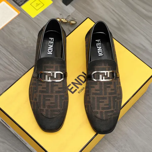 Replica Fendi Leather Shoes For Men #1443074 $122.00 USD for Wholesale