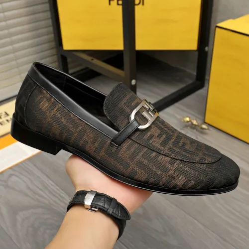 Replica Fendi Leather Shoes For Men #1443074 $122.00 USD for Wholesale
