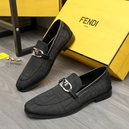 Wholesale Fendi Leather Shoes For Men #1443075 $122.00 USD, Wholesale Quality Replica Fendi Leather Shoes