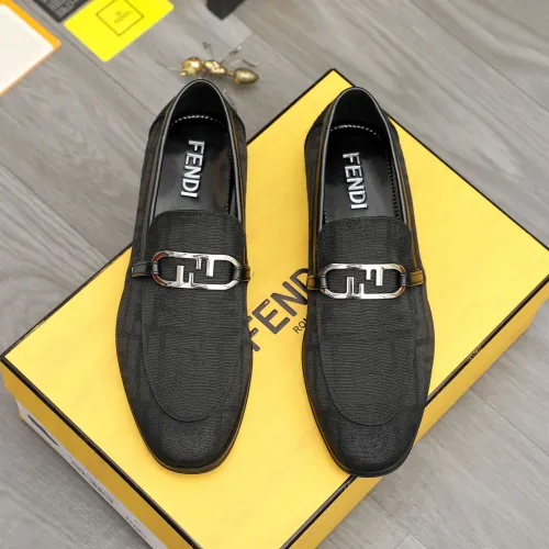 Replica Fendi Leather Shoes For Men #1443075 $122.00 USD for Wholesale
