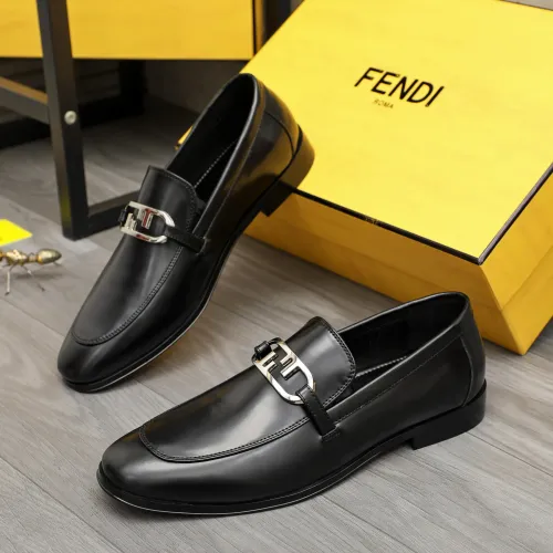Wholesale Fendi Leather Shoes For Men #1443077 $122.00 USD, Wholesale Quality Replica Fendi Leather Shoes