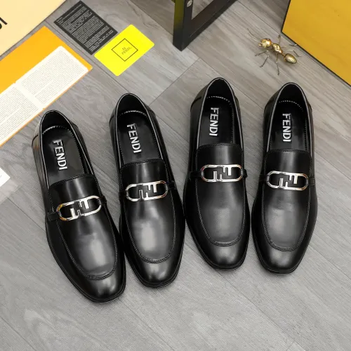Replica Fendi Leather Shoes For Men #1443077 $122.00 USD for Wholesale