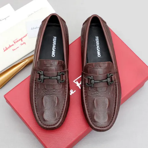 Replica Salvatore Ferragamo Leather Shoes For Men #1443104 $80.00 USD for Wholesale
