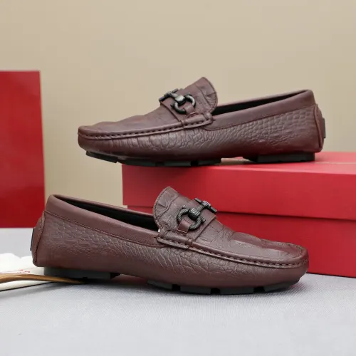 Replica Salvatore Ferragamo Leather Shoes For Men #1443104 $80.00 USD for Wholesale