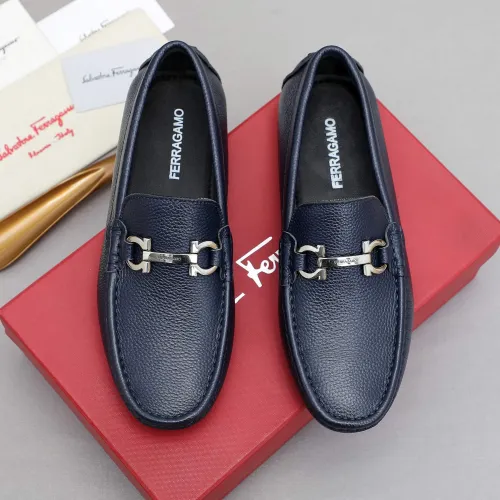 Replica Salvatore Ferragamo Leather Shoes For Men #1443110 $80.00 USD for Wholesale