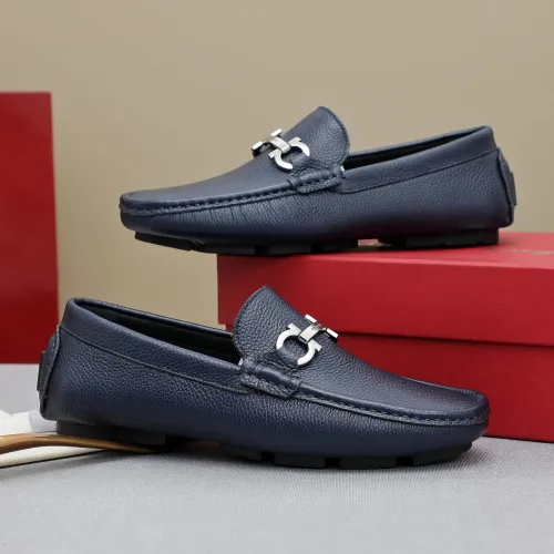 Replica Salvatore Ferragamo Leather Shoes For Men #1443110 $80.00 USD for Wholesale