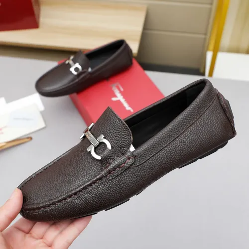 Replica Salvatore Ferragamo Leather Shoes For Men #1443111 $80.00 USD for Wholesale