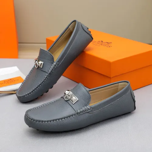 Replica Hermes Leather Shoes For Men #1443113 $80.00 USD for Wholesale