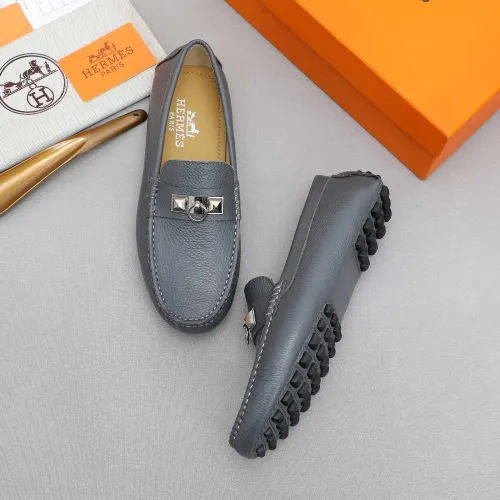Replica Hermes Leather Shoes For Men #1443113 $80.00 USD for Wholesale
