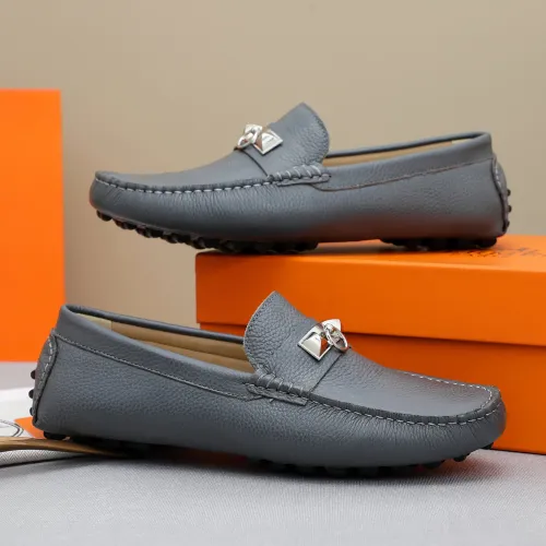 Replica Hermes Leather Shoes For Men #1443113 $80.00 USD for Wholesale