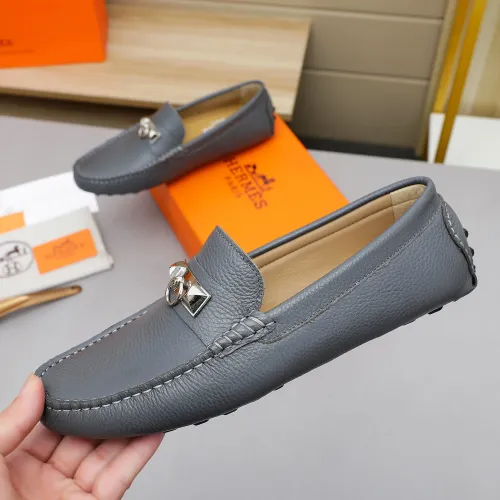 Replica Hermes Leather Shoes For Men #1443113 $80.00 USD for Wholesale
