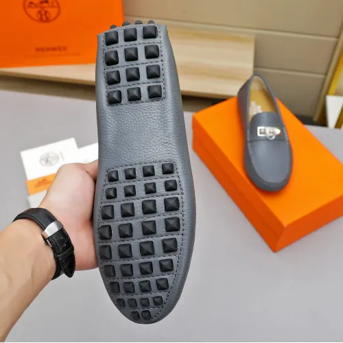 Replica Hermes Leather Shoes For Men #1443113 $80.00 USD for Wholesale