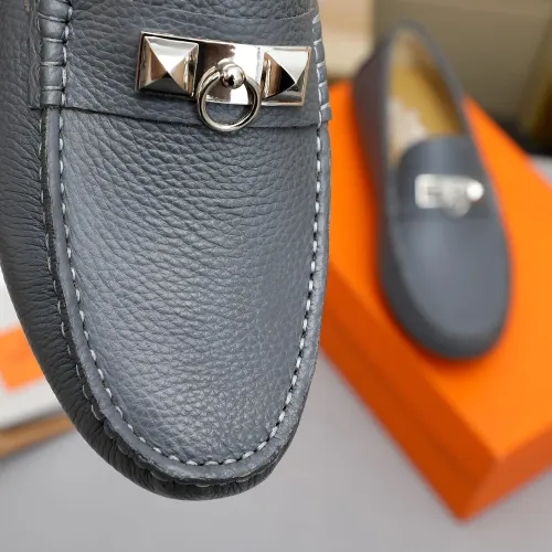 Replica Hermes Leather Shoes For Men #1443113 $80.00 USD for Wholesale