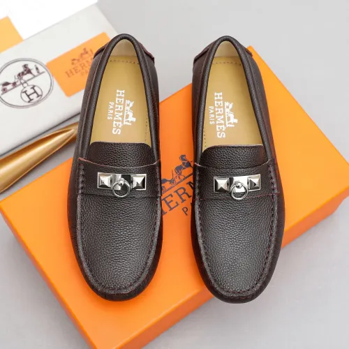 Wholesale Hermes Leather Shoes For Men #1443114 $80.00 USD, Wholesale Quality Replica Hermes Leather Shoes