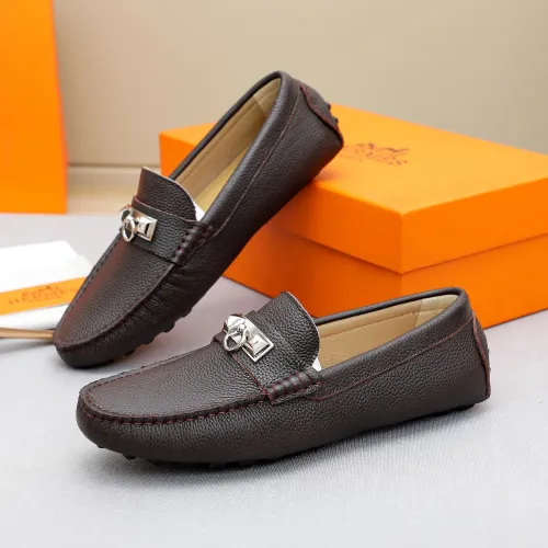Replica Hermes Leather Shoes For Men #1443114 $80.00 USD for Wholesale