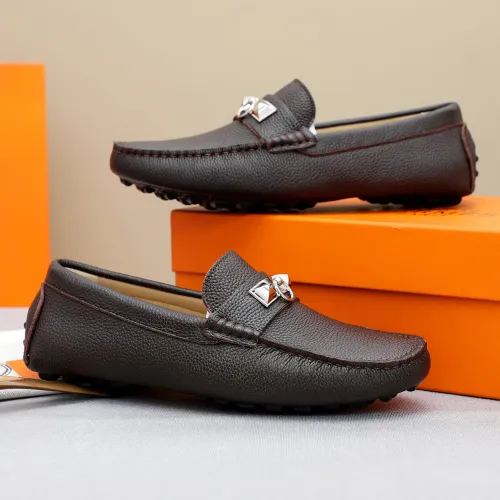 Replica Hermes Leather Shoes For Men #1443114 $80.00 USD for Wholesale