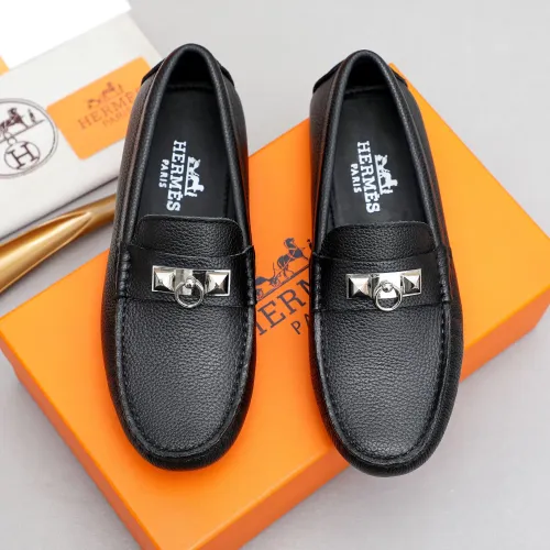 Wholesale Hermes Leather Shoes For Men #1443115 $80.00 USD, Wholesale Quality Replica Hermes Leather Shoes