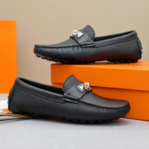 Replica Hermes Leather Shoes For Men #1443115 $80.00 USD for Wholesale