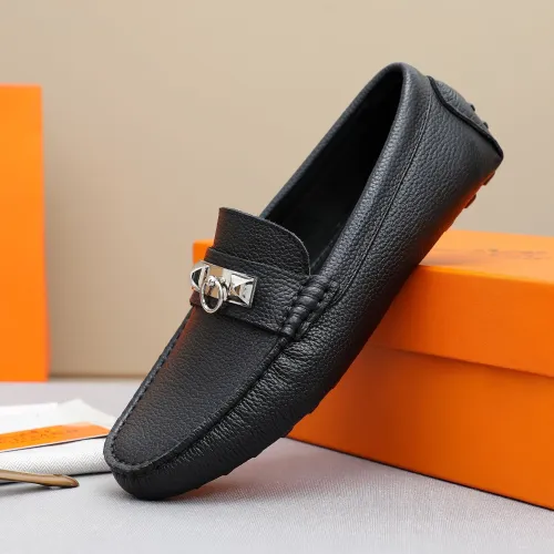 Replica Hermes Leather Shoes For Men #1443115 $80.00 USD for Wholesale