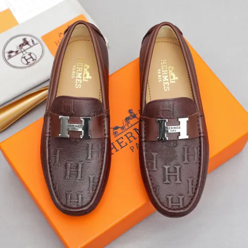Wholesale Hermes Leather Shoes For Men #1443118 $80.00 USD, Wholesale Quality Replica Hermes Leather Shoes